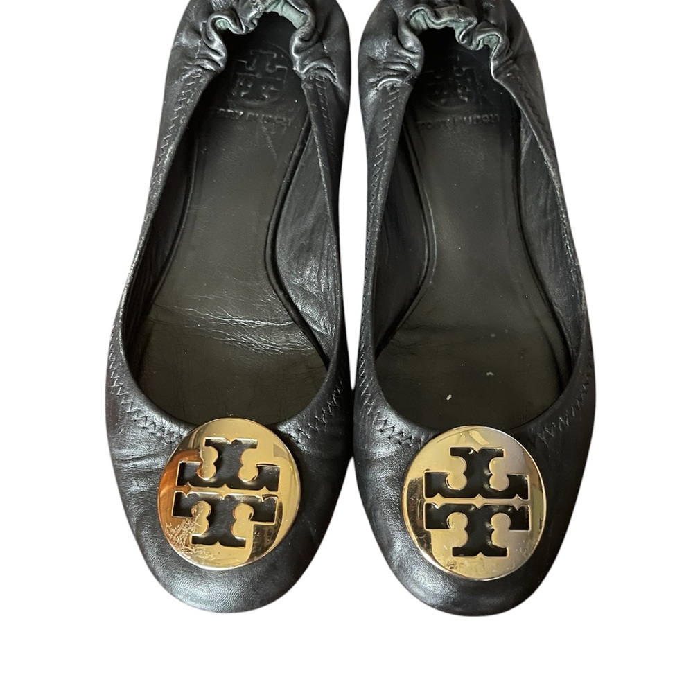 Tory Burch Black Leather Ballet Flats